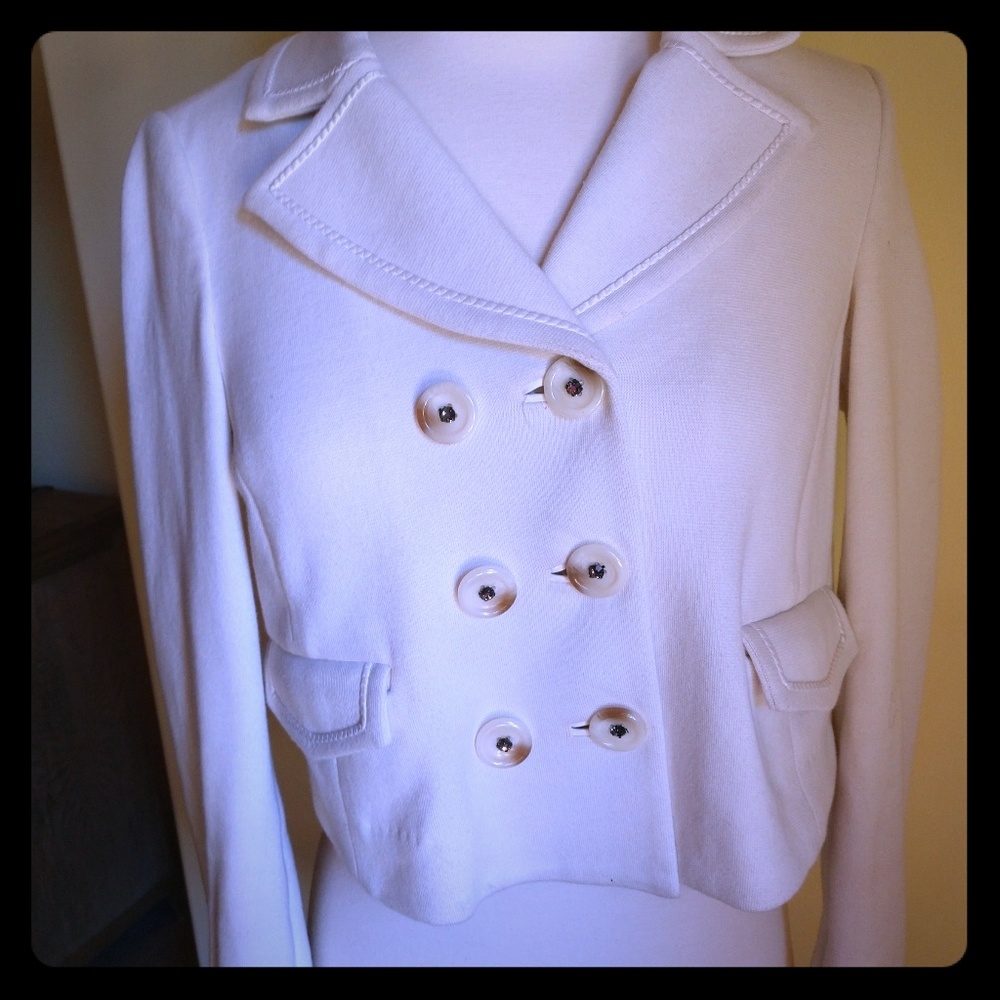 Soft, Cropped Off-White Blazer
